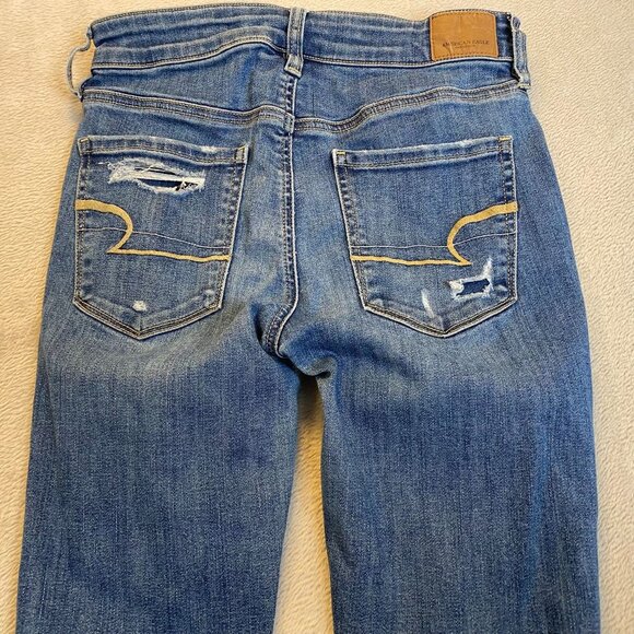 American Eagle Women's Jeans Size 4 Distressed Super Stretch Skinny Regular - Picture 14 of 16
